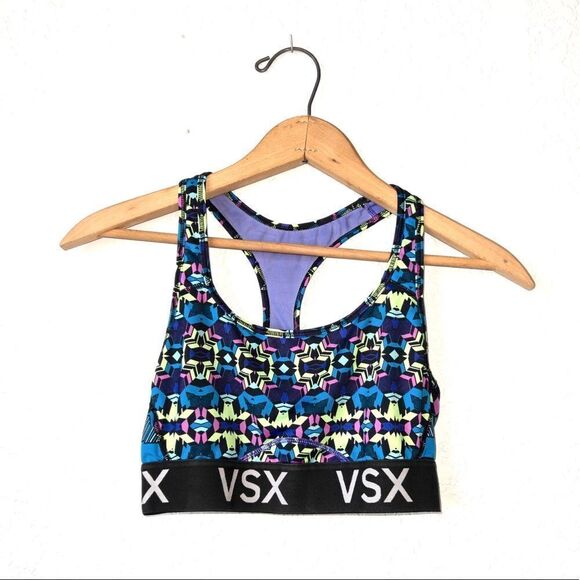 Victoria’s Secret VSX Neon Geometric Print Sports Bra Size Small - Picture 1 of 5